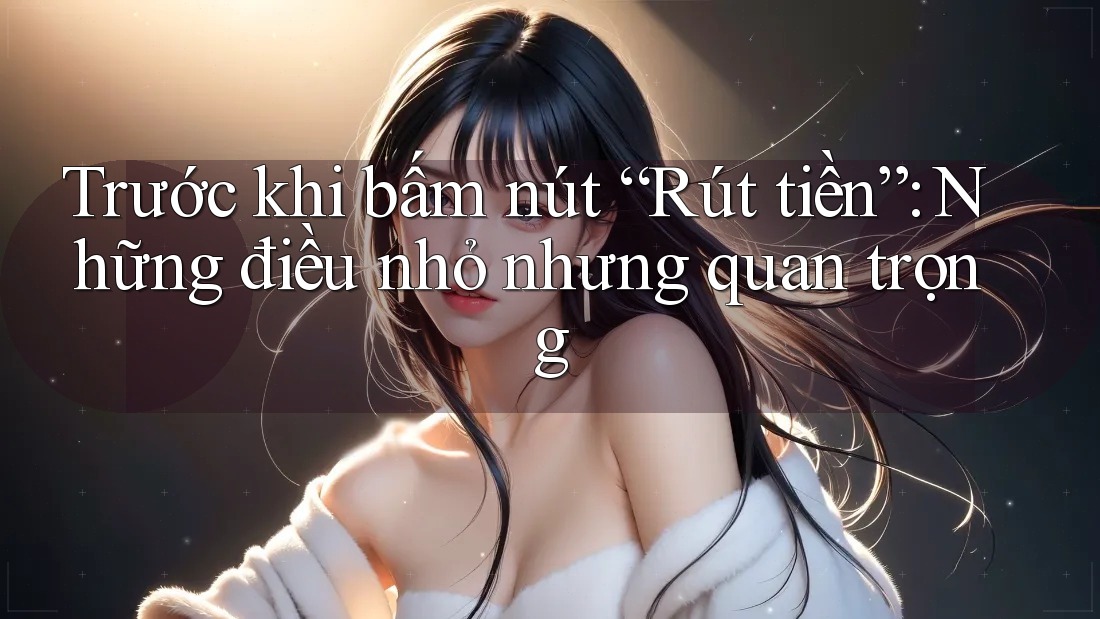 Trước khi bấm nút “Rút tiền”: Những điều nhỏ nhưng quan trọng